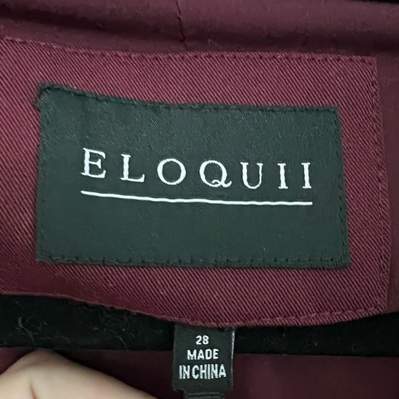 ELOQUII Burgundy Belted Blazer | Size 28 - Picture 5 of 7